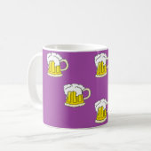 Schuimbierbeker op paars koffiemok (Voorkant links)