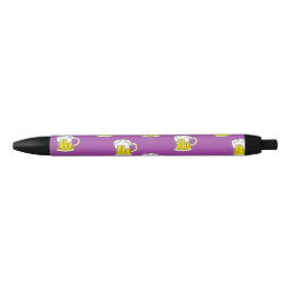 Schuimbierbeker op paars zwarte inkt pen