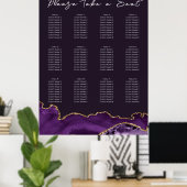 Schuimbord voor Paarse Agate Wedding Seding Chart Poster (Thuiskantoor)