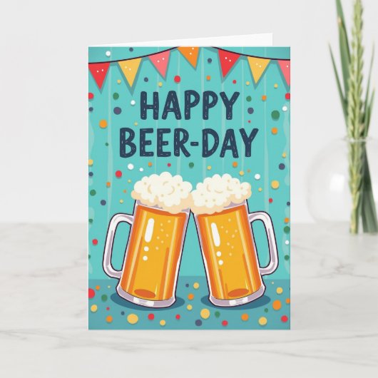 Schuimend Bier Cheers Kaart (Voorkant)