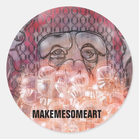 schuimend bij de mond MAAK ME WAT KUNST Ronde Sticker (Voorkant)