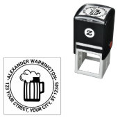 Schuimende Bierpul Naam Retouradres Zelfinktende Stempel (In situ)