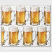 Schuimende Koude Bierpul Drinker Cadeaupapier (Vlak)