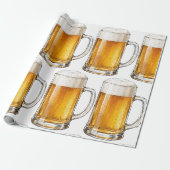 Schuimende Koude Bierpul Drinker Cadeaupapier (Uitgerold)