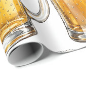 Schuimende Koude Bierpul Drinker Cadeaupapier (Rol Hoek)