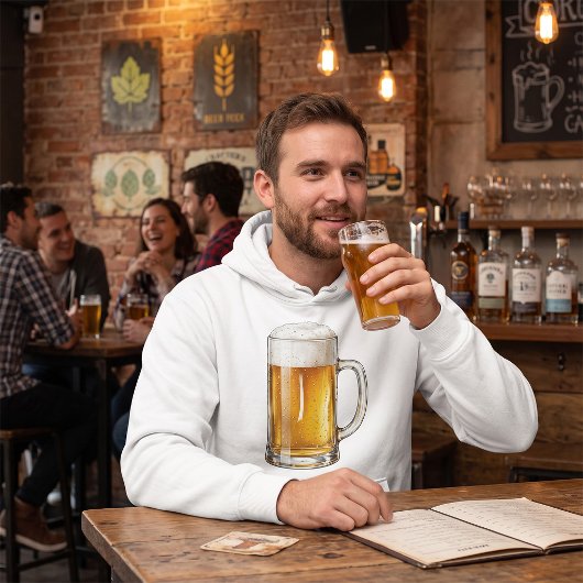 Schuimende Koude Bierpul Drinker Hoodie