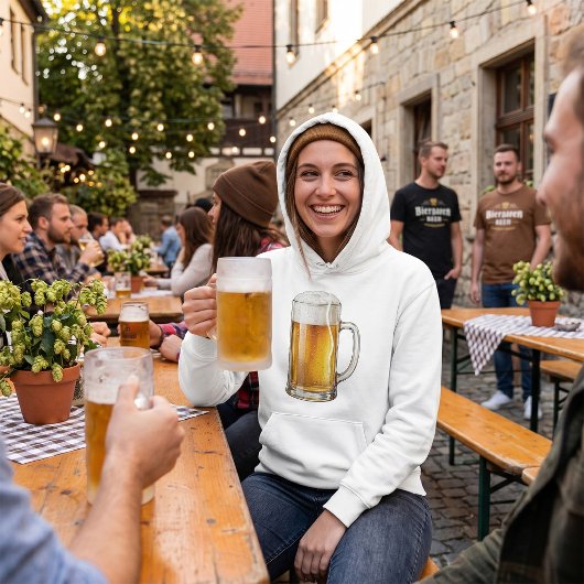 Schuimende Koude Bierpul Drinker Hoodie