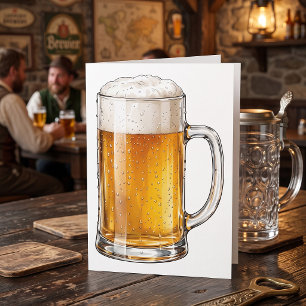 Schuimende Koude Bierpul Drinker Kaart