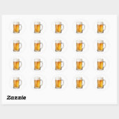 Schuimende Koude Bierpul Drinker Ronde Sticker (Vel)