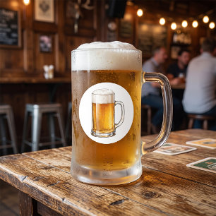Schuimende Koude Bierpul Drinker Ronde Sticker
