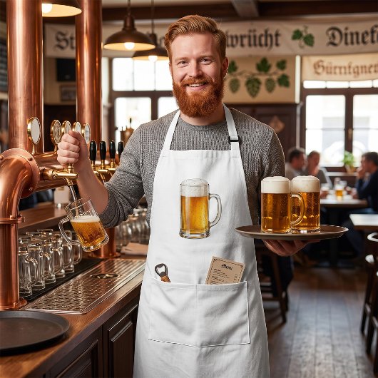 Schuimende Koude Bierpul Drinker Standaard Schort