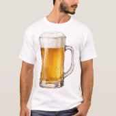 Schuimende Koude Bierpul Drinker T-shirt (Voorkant)