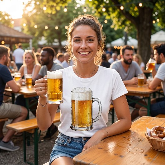 Schuimende Koude Bierpul Drinker T-shirt