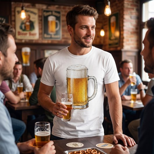 Schuimende Koude Bierpul Drinker T-shirt