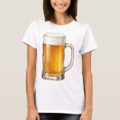 Schuimende Koude Bierpul Drinker T-shirt (Voorkant)