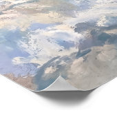 Schuimende Oceaankust - Pastel Schilderstijl Poster (Hoek)