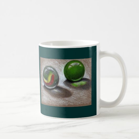 SCHUIMGLASMARBELS; REALISME ART KOFFIEMOK (Rechts)