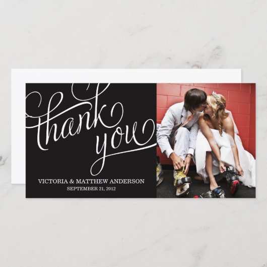 SCHUIN | BRUILOFT BEDANKT FOTOKAART (Voorkant / Achterkant)