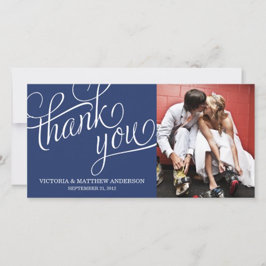 SCHUIN | BRUILOFT BEDANKT FOTOKAART (Voorkant)