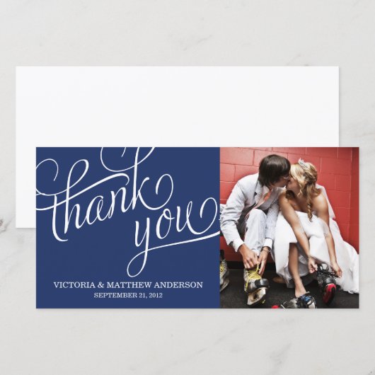 SCHUIN | BRUILOFT BEDANKT FOTOKAART (Voorkant / Achterkant)