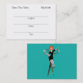 Schuin Diva (rood hoofd) Appt. Kaarten/mollig Afsprakenkaartje (Voorkant / Achterkant)