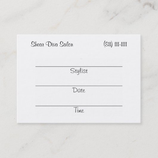 Schuin Diva (rood hoofd) Appt. Kaarten/mollig Afsprakenkaartje (Voorkant)