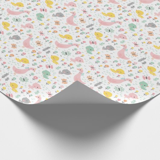 Schuin- en braadgans in pastelkleuren cadeaupapier (Hoek)