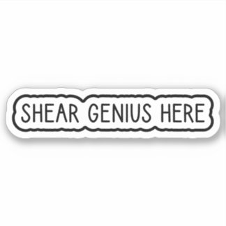 Schuin Genius hier Sticker