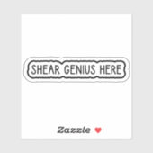 Schuin Genius hier Sticker (Vel)