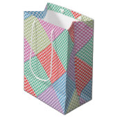 Schuin geruit patchwork medium cadeauzakje (Voorkant Gekanteld)
