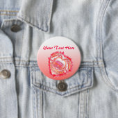 Schuin Kleurrijk Gescheurde Rand Hart Ronde Button 7,6 Cm (In situ)