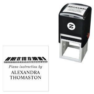 Schuin Piano Toetsenbord Piano Leraar Instructeur Zelfinktende Stempel