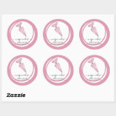 Schuine bakkerij Roze cirkelbakkerstas Ronde Sticker (Vel)