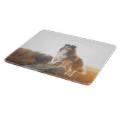 Schuine beschermlaag tegen licht tijdens zonsonder snijplank (Hoek)