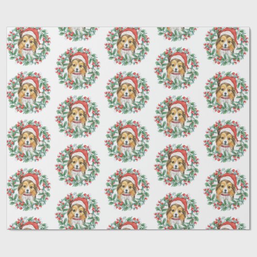 Schuine blikjes in kerstpapier cadeaupapier (Vlak)