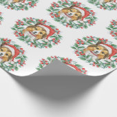 Schuine blikjes in kerstpapier cadeaupapier (Hoek)