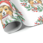 Schuine blikjes in kerstpapier cadeaupapier (Rol Hoek)