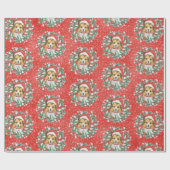 Schuine blikjes in kerstpapier cadeaupapier (Vlak)