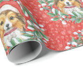 Schuine blikjes in kerstpapier cadeaupapier (Rol Hoek)