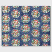 Schuine blikjes in kerstpapier cadeaupapier (Vlak)