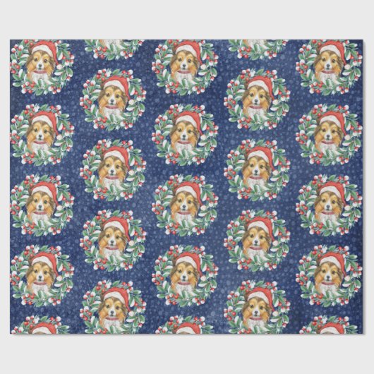 Schuine blikjes in kerstpapier cadeaupapier (Vlak)