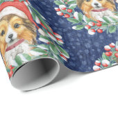 Schuine blikjes in kerstpapier cadeaupapier (Rol Hoek)