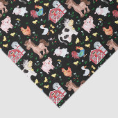 Schuine boerderijdieren Barnyard Black Tissuepapier (Detail)