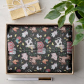 Schuine boerderijdieren Barnyard Black Tissuepapier (Geschenk)