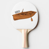 Schuine cartoon tafeltennisbatje (Achterkant)