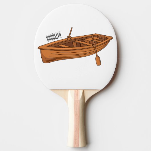 Schuine cartoon tafeltennisbatje (Voorkant)