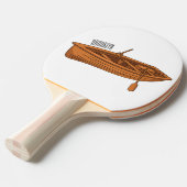 Schuine cartoon tafeltennisbatje (Voorkant Gekanteld)