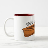 Schuine cartoon tweekleurige koffiemok (Links)