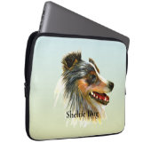 Schuine dog Waterverf Laptop Sleeve (Voorkant Rechts)