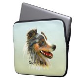 Schuine dog Waterverf Laptop Sleeve (Voorkant Links)